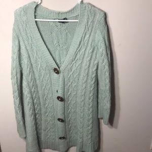 Mint Green crochet styled cardigan